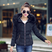 Load image into Gallery viewer, Hooded Down Padded Jacket Stylish Slim Warm Quilted Jacket Women Winter Coat +