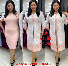 Load image into Gallery viewer, African Ladies Plus Size Long Jacket Printed Lace Dress Suit +