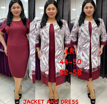 Load image into Gallery viewer, African Ladies Plus Size Long Jacket Printed Lace Dress Suit +