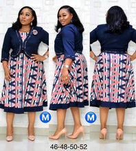 Load image into Gallery viewer, African Plus Size Women's New Printed Two-Piece Dress +