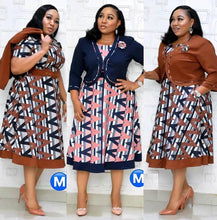 Load image into Gallery viewer, African Plus Size Women's New Printed Two-Piece Dress +