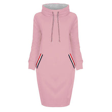 Load image into Gallery viewer, Laid-back Hooded Dress Sweatshirt Dress Women's Winter Outfit +