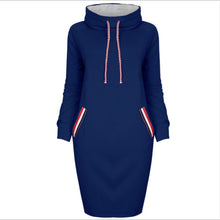 Load image into Gallery viewer, Laid-back Hooded Dress Sweatshirt Dress Women's Winter Outfit +