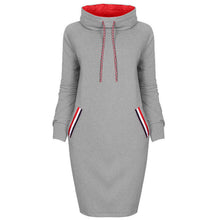 Load image into Gallery viewer, Laid-back Hooded Dress Sweatshirt Dress Women's Winter Outfit +