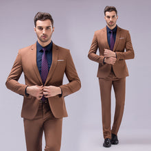 Load image into Gallery viewer, Stylish Suit for Gentlemen Men's Business Suit Two-piece Men's Suit +