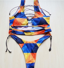 Load image into Gallery viewer, Sexy Lace-Up Thong Bikini Two-piece big boob bikini Women's Swimsuit +