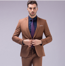 Load image into Gallery viewer, Stylish Suit for Gentlemen Men's Business Suit Two-piece Men's Suit +