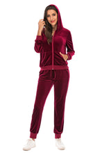 Load image into Gallery viewer, Women's Sweatsuit Zip-Up Hooded Jacket and Pants Set +