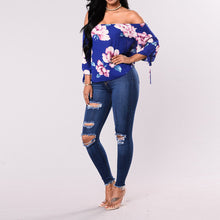 Load image into Gallery viewer, Ripped Slim Pants Dark Temperament Denim Pants Women Jeans +