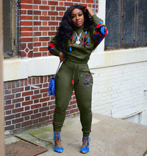 Load image into Gallery viewer, Two-Piece Spliced Fashion Sports Sweater Suit Women's Outfit +