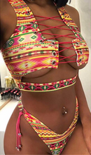 Load image into Gallery viewer, Sexy Lace-Up Thong Bikini Two-piece big boob bikini Women's Swimsuit +