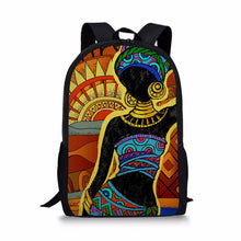 Load image into Gallery viewer, Black African Queen Backpack - Schoolbag for Elementary School - Fashion Style Children's School Bag +