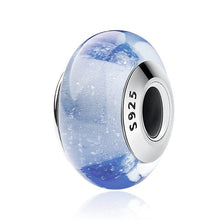 Load image into Gallery viewer, Cinderella's Blue Color Murano Glass Beads - Charm Bracelet Jewelry - 925 Sterling Silver Charm - Small Trinket for Bracelets +