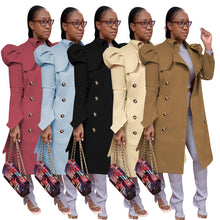 Load image into Gallery viewer, Pure Color All-match Long Trench Coat Women's Clothing +