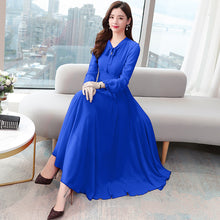 Load image into Gallery viewer, Classy Elegant Women's Dress - Long Sleeve Chiffon Solid Color Dress +
