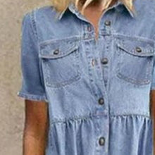Load image into Gallery viewer, Denim Style Long Multi-buckle Distressed Dress +