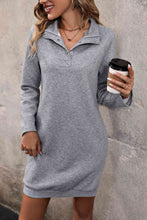 Load image into Gallery viewer, Collared Neck Snap Front Mini Dress +