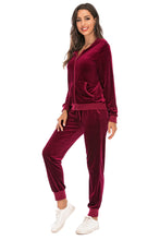 Load image into Gallery viewer, Women's Sweatsuit Zip-Up Hooded Jacket and Pants Set +