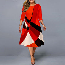 Load image into Gallery viewer, New Digital Positioning Printing Plus Size Women's Dress +