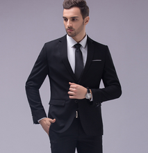Load image into Gallery viewer, Stylish Suit for Gentlemen Men's Business Suit Two-piece Men's Suit +