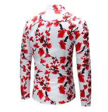 Load image into Gallery viewer, Plum Blossom Printed Shirt Trendy Men's Floral Shirt Comfortable Casual Long Sleeve Dress Shirt +