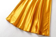 Load image into Gallery viewer, Luxury Satin Mid-calf Skirt High Waist Glossy Skirt Satin Textured Skirt +