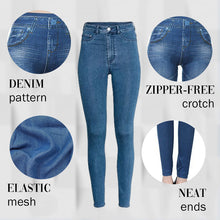 Load image into Gallery viewer, Slim Denim Pants for Women Faux Pocket Jeans Trendy Slim Jeans +