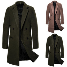 Load image into Gallery viewer, Double-breasted Casual Woolen Coat Men's Woolen Trench Coat - Fashionable Overcoat +