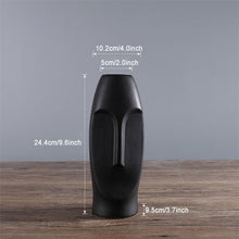Load image into Gallery viewer, Ceramic Black and White Abstract Vase Human Face Shaped Vase Nordic Minimalist Art +