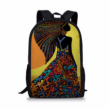 Load image into Gallery viewer, Black African Queen Backpack - Schoolbag for Elementary School - Fashion Style Children's School Bag +