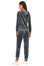 Load image into Gallery viewer, Women's Sweatsuit Zip-Up Hooded Jacket and Pants Set +