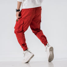 Load image into Gallery viewer, Overalls Multi-pocket Loose Cargo Pants for Men Velcro Open Foot Trousers +