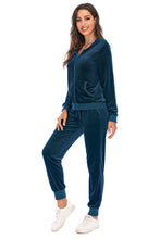 Load image into Gallery viewer, Women's Sweatsuit Zip-Up Hooded Jacket and Pants Set +
