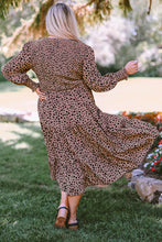 Load image into Gallery viewer, Plus Size Animal Print Smocked Tiered Dress +