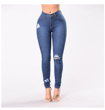 Load image into Gallery viewer, Ripped Slim Pants Dark Temperament Denim Pants Women Jeans +
