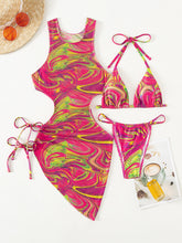 Load image into Gallery viewer, Abstract Print Tied Three-Piece Swimsuit (+)