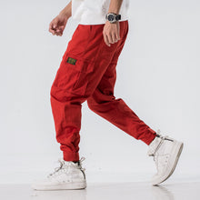 Load image into Gallery viewer, Overalls Multi-pocket Loose Cargo Pants for Men Velcro Open Foot Trousers +