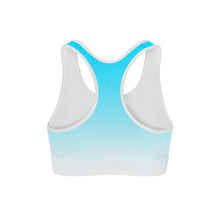 Load image into Gallery viewer, Blue White Ombre Sports Bra +