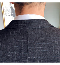 Load image into Gallery viewer, Classy Suit for Gentlemen - Slim Fit Three-piece Suit With Line Pattern - Business or Casual Men's Suit +