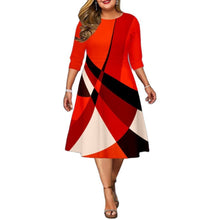 Load image into Gallery viewer, New Digital Positioning Printing Plus Size Women's Dress +