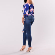 Load image into Gallery viewer, Ripped Slim Pants Dark Temperament Denim Pants Women Jeans +