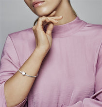 Load image into Gallery viewer, Wrist Elegance Hand-finished Sterling Silver Snake Chain Bracelet with a Heart-shaped Clasp Bracelet for Women +