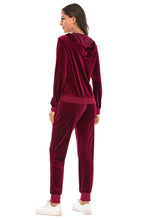 Load image into Gallery viewer, Women's Sweatsuit Zip-Up Hooded Jacket and Pants Set +