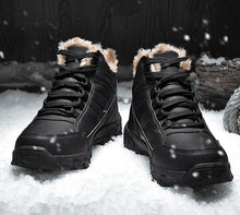 Load image into Gallery viewer, Leather Winter Men Waterproof Warm Fur Snow Boots +