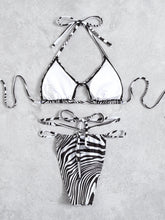 Load image into Gallery viewer, Animal Print Halter Neck Strappy Bikini Set (+)