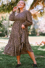 Load image into Gallery viewer, Plus Size Animal Print Smocked Tiered Dress +