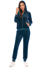 Load image into Gallery viewer, Women's Sweatsuit Zip-Up Hooded Jacket and Pants Set +