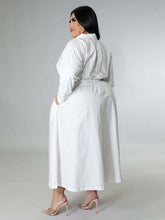 Load image into Gallery viewer, New Plus Size Women's Solid Color Long-Sleeved Shirt Dress +