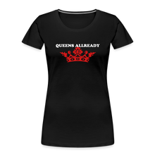 Load image into Gallery viewer, Queen T-Shirt 3D Print - Women’s Premium Organic T-Shirt - black