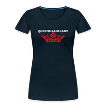 Load image into Gallery viewer, Queen T-Shirt 3D Print - Women’s Premium Organic T-Shirt - deep navy